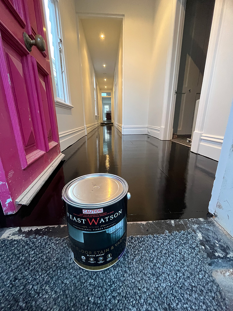 Timber floor restoration job